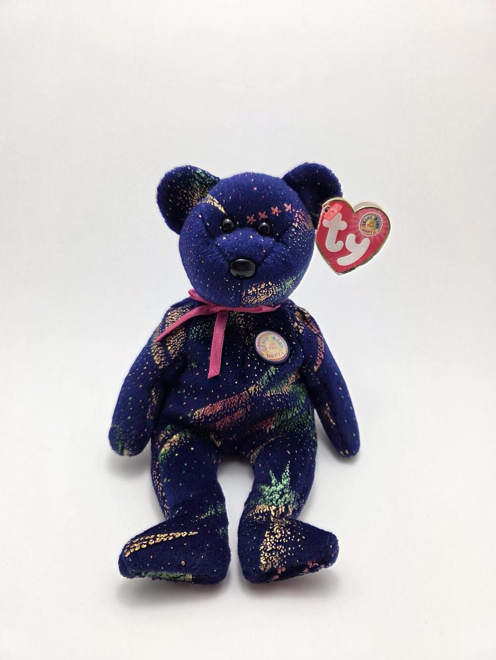 Ty Beanie Baby “Comet” the dark blue bear with multi coloured sparkles(8.5 inch)
